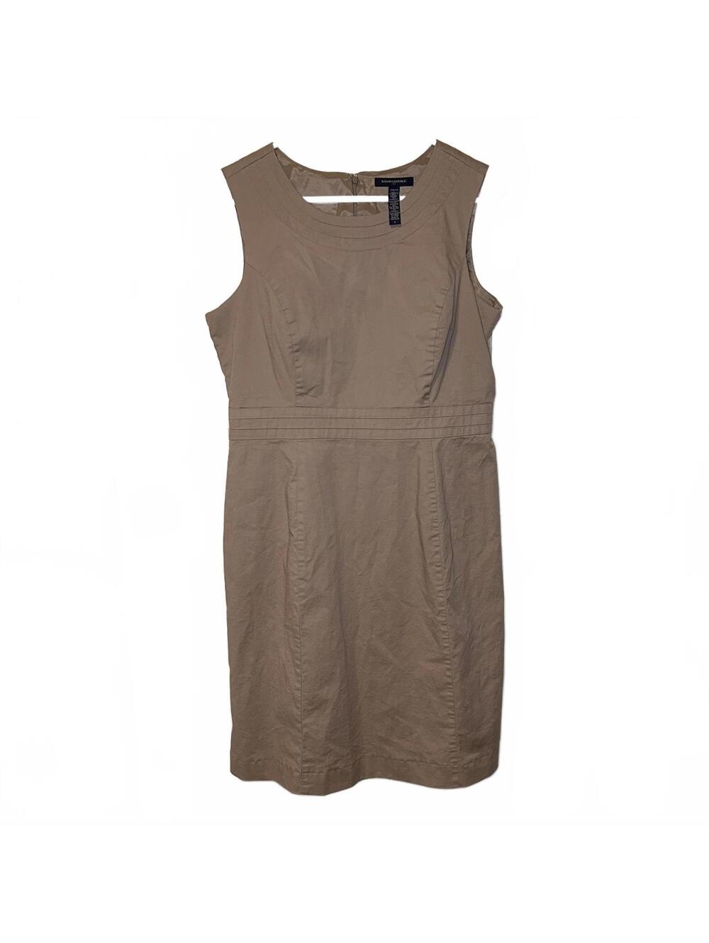 BR Stretch Khaki Tan sleeveless sheath dress size 12